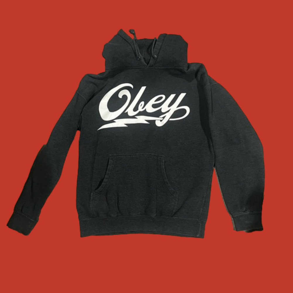 Obey Hoodie- Gray- size Medium